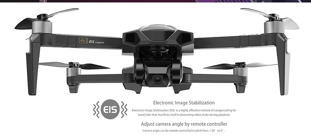 B18 Pro Drone - GPS 4K HD Dual Camera Three-Axis EIS Gimbal 5G Wifi FPV Folding Quadcopter Remote Control Distance 3000M Gift Toy Professional Camera Drone 21 B18 Pro Drone, eis Electroni€ Image Stabilization (EIS) is a highly