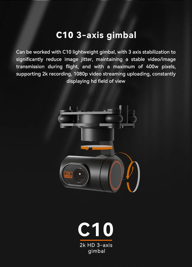 Skydroid S1 PRO Electric Control System, Stabilized camera system with 3-axis gimbal for smooth video transmission and high-quality 2K/4K recording.