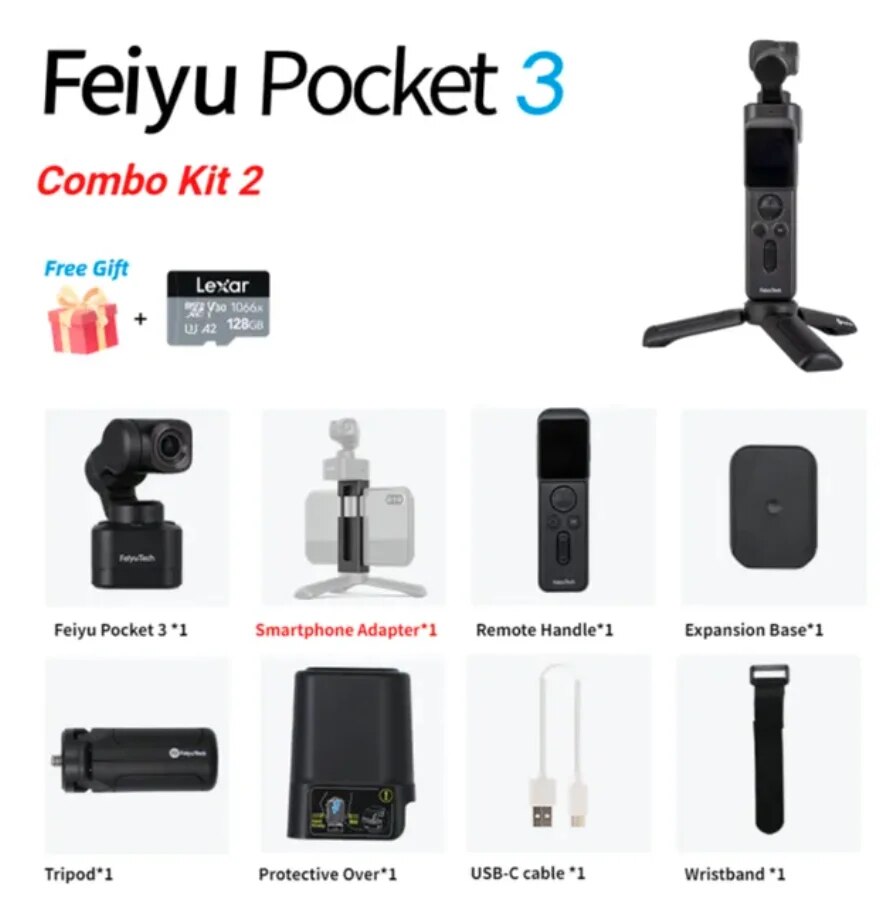 Lexar Joes 12850 Feiyu Pocket 3 Combo Kit 2 Free Gift Lex