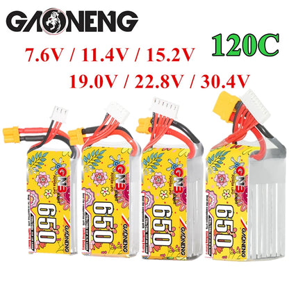 Gaoneng GNB 2S/3S/4S/5S/6S/8S 650mAh 120C/240C Lipo Drone Battery With XT30 Plug