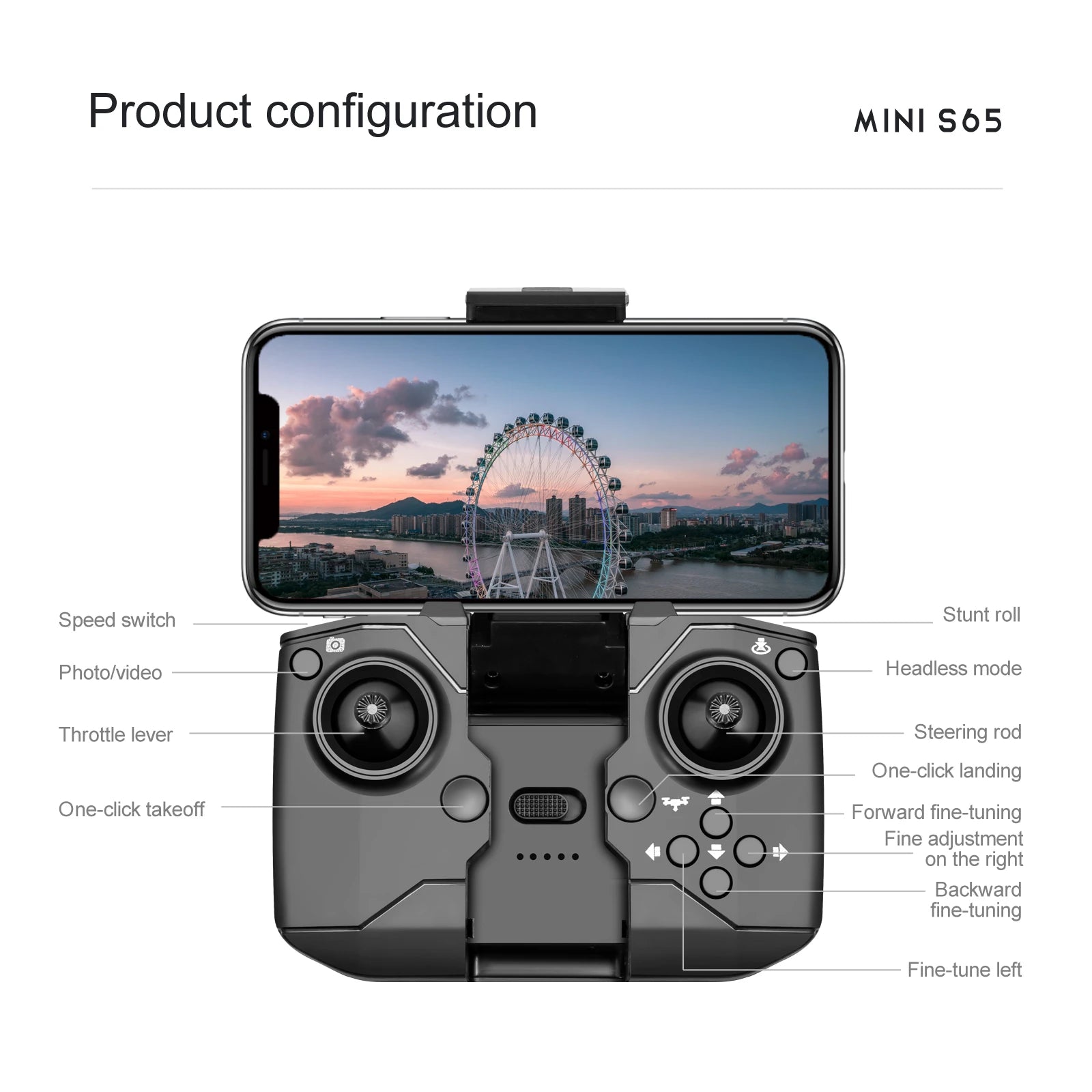 KBDFA S65 4K Mini Drone - HD WIFI FPV 1080P Camera Height Hold RC Foldable Quadcopter Dron Rc Helicopter Drone Gift Toy 51 KBDFA S65 4K Mini Drone, product configuration mini 565 speed switch stunt roll photolvideo headless