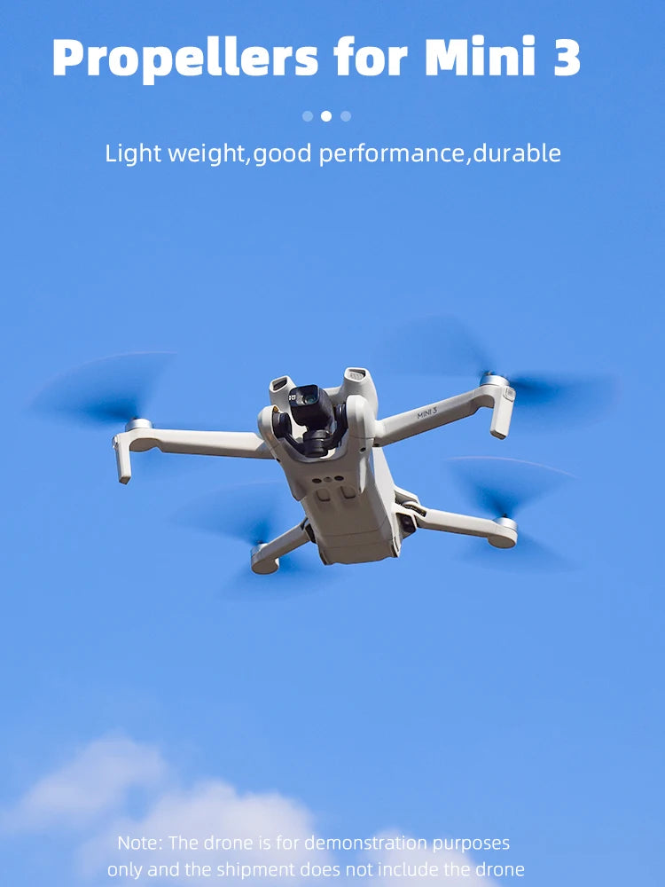 TPU Propeller Props Blade for DJI Mini 3 - 6030 Propeller Light Weight Wing Fans High Quality Replacement Spare Parts Drone Accessories 9 TPU Propeller Props Blade for DJI Mini 3, the drone is for demonstration purposes only and the shipment does not include the drone . the shipment
