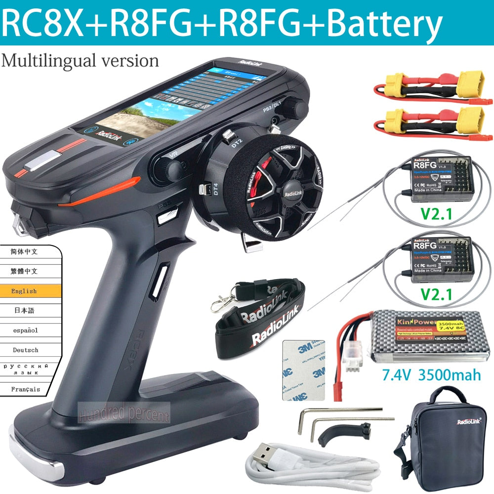 Radiolink RC8X 2.4G 8 Channels Radio Transmitter - 4.3inch Full Color LCD Touch Screen 200 Models Storage for RC   Car