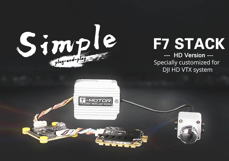T-motor F7 HD Stack, Simgle F7 STACK HD Version Specially customized for DJI HD VTX system