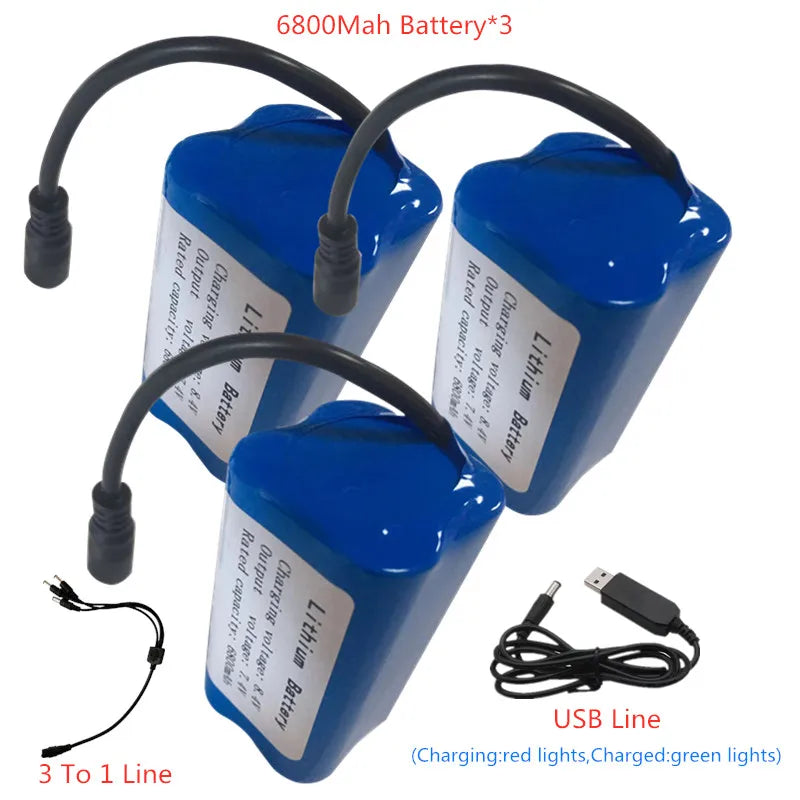 7.4V 13600Mah 6800Mah Battery, battery for t188 h18 C18 Bait Boat Battery Style7 :