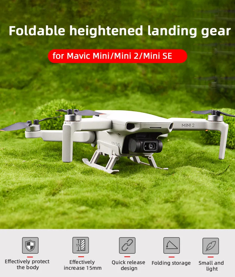 Foldable Landing Gear, heightened landing gear for Mavic Mini/Mini 2/Mini SE MINI 2 Effective