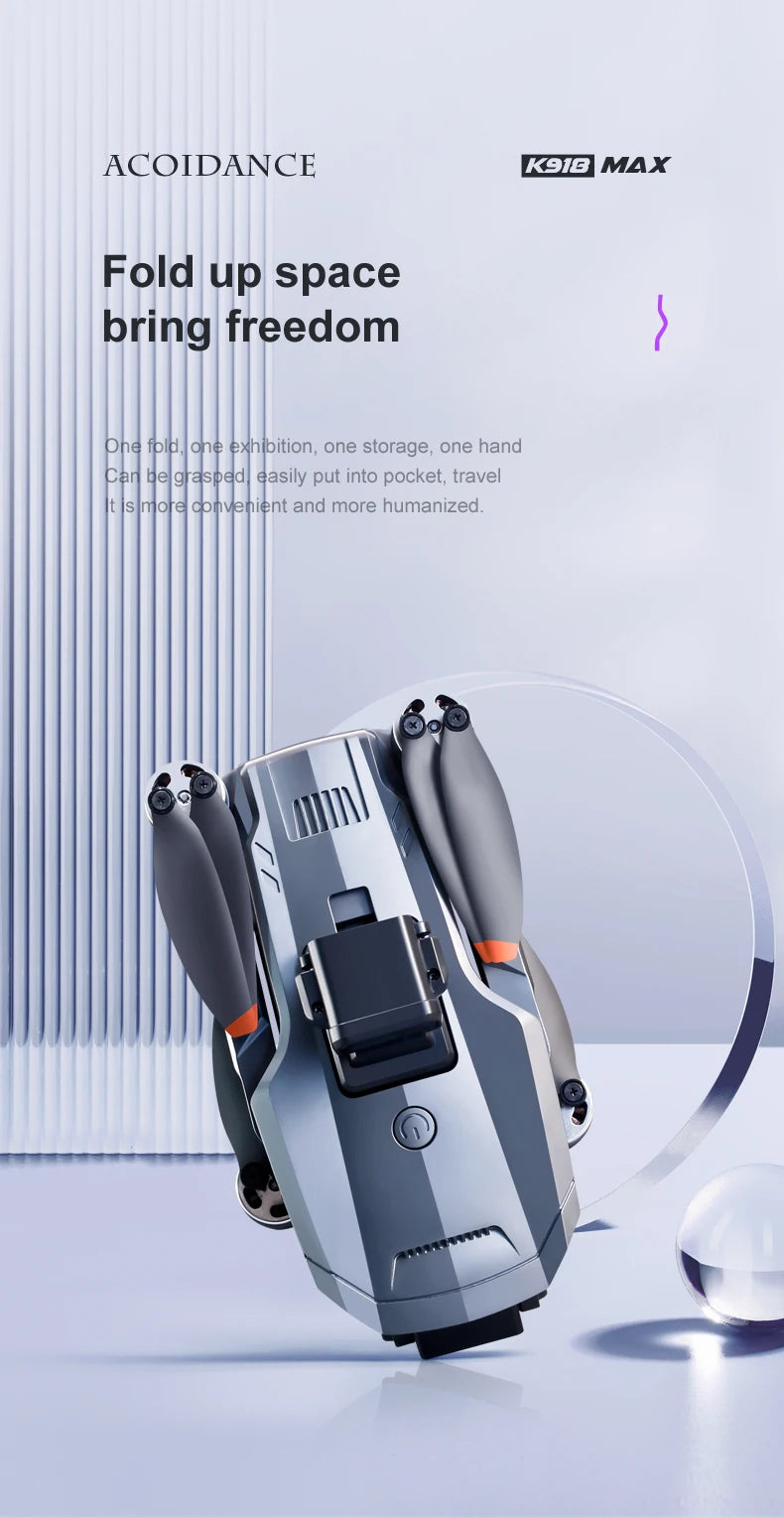 XYRC K918 MAX GPS Drone - 4K HD Professional Obstacle Avoidance 8K HD DualHD Camera Brushless Foldable Quadcopter RC Distance 1200M Professional Camera Drone 27 XYRC K918 MAX GPS Drone, ACOIDANCE K91 MAX Fold up space bring freedom One fold, one exhibition;