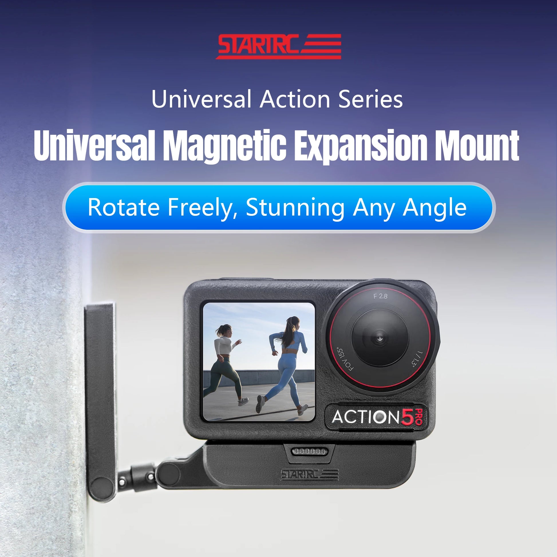 Universal Magnetic Mount, 360° Rotation, Quick Release, Action 5 Pro Compatible