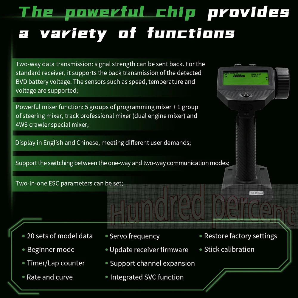 FLYSKY FS-G7P G7P 2.4G 7CH ANT Protocol Radio Transmitter- PWM PPM I-BUS SBUS Output with FS-R7P R7P RC Receiver for RC Car Boat 44 the pnwertul provides two-way data transmission: signal strength can be sent back