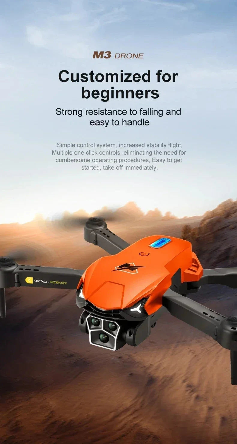 M3 Drone - 8K RC Plane Photography Drone Optical Flow Positioning Aircraft Four-Way Obstacle Avoidance Drone for Children 18 M3 Drone, m3 drone customized for beginners strong resistance to falling and easy to
