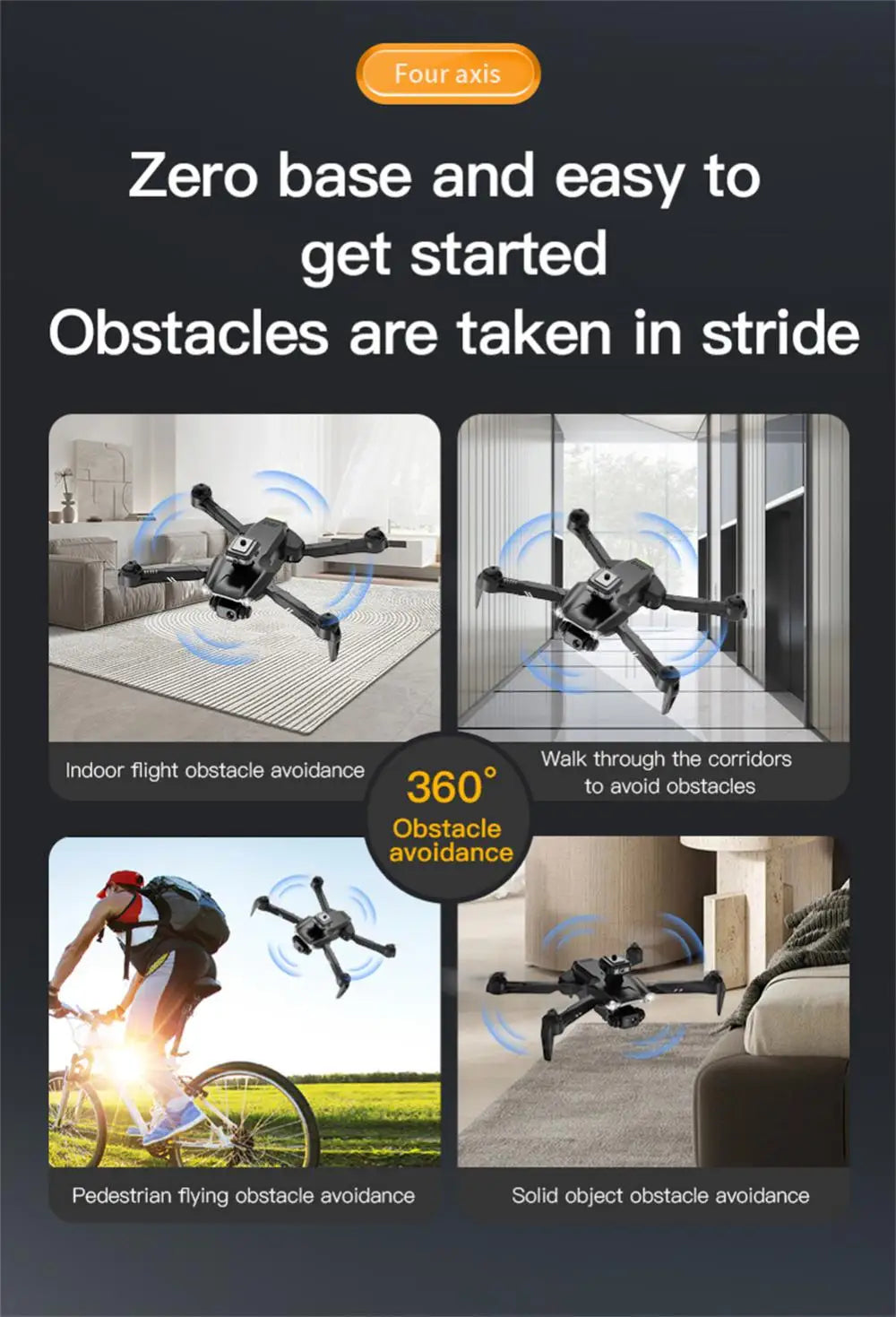 V28 Drone, four axis zero base and easy to started obstacles are taken in