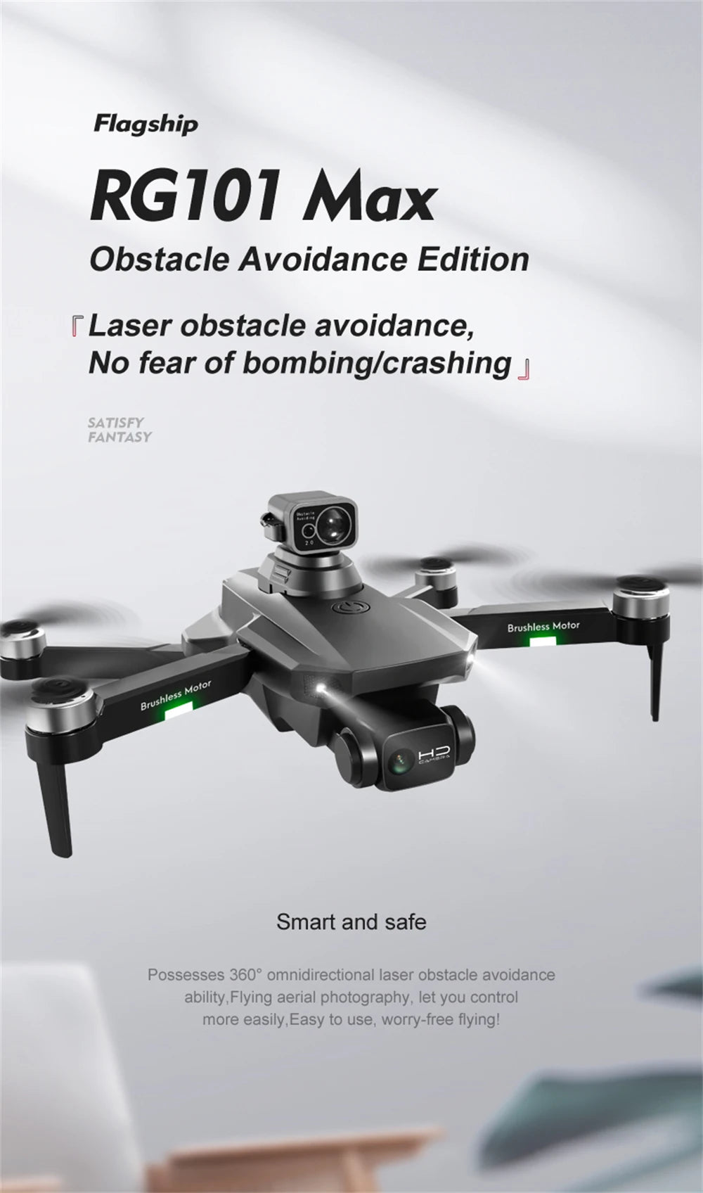 RG101 MAX Drone, RGIOI Max Obstacle Avoidance Edition . omnidirectional laser obstacle avoid