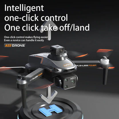 A22 Drone, Intelligent one-click control allows easy take-off and landing, perfect for beginners.