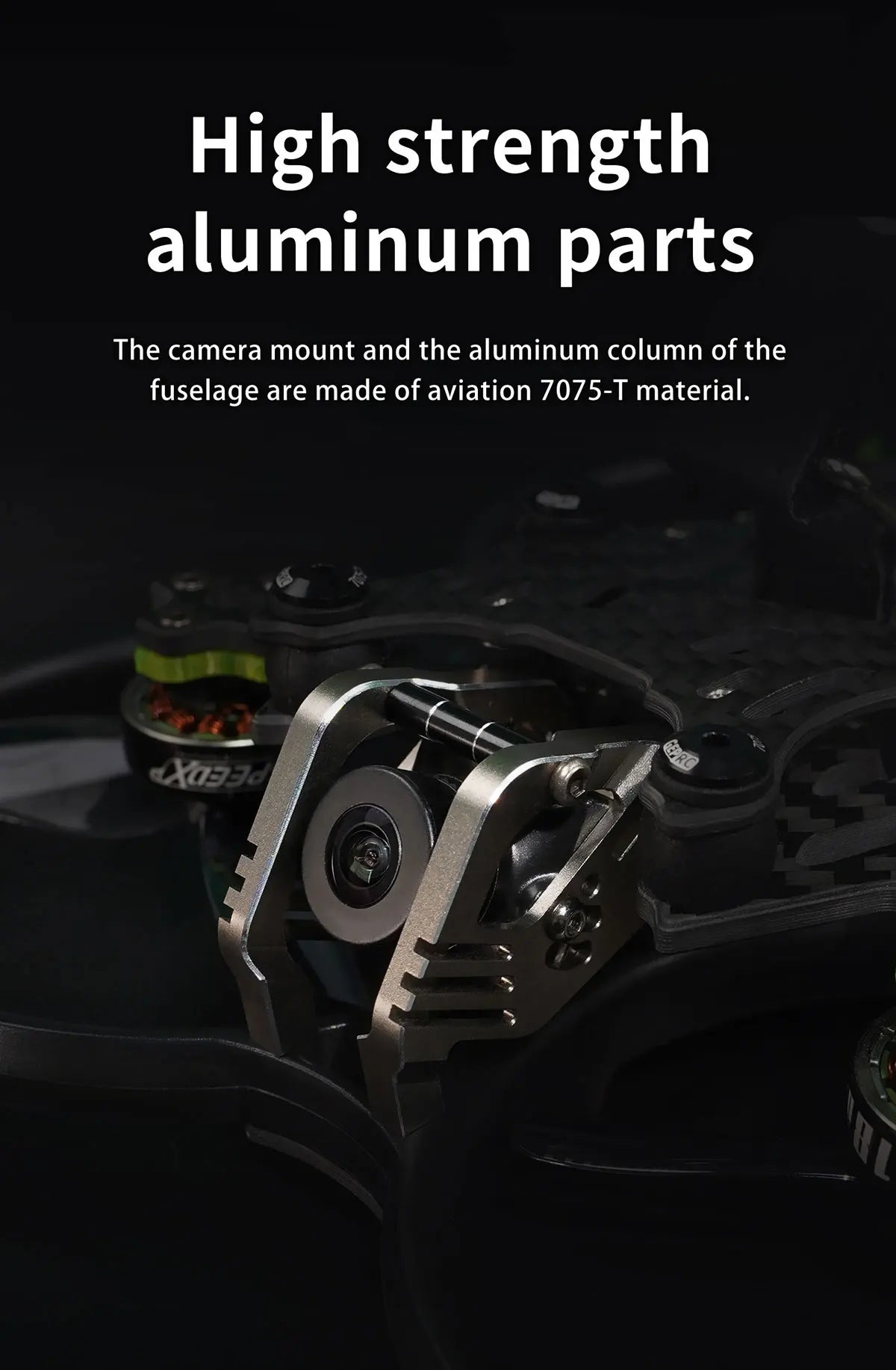 GEPRC Cinebot30 FPV Drone - HD Vista Nebula PRO FPV Drone 3inch 6S FPV Drone ELRS 2.4 G TBS Nano RX COB Lamp with System for Quadcopter FPV 13 GEPRC Cinebot30 FPV Drone, high strength aluminum parts The camera mount and the aluminum column of the fuselage are made of aviation