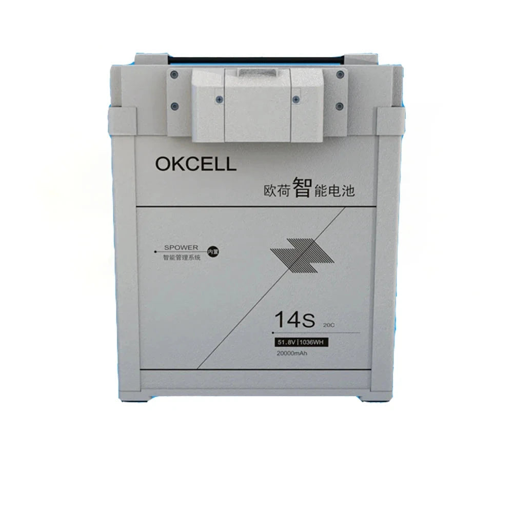 Okcell offers high-power batteries for agricultural drones, with capacities ranging from 20,000mAh to 28,000mAh, totaling 10,360Wh.