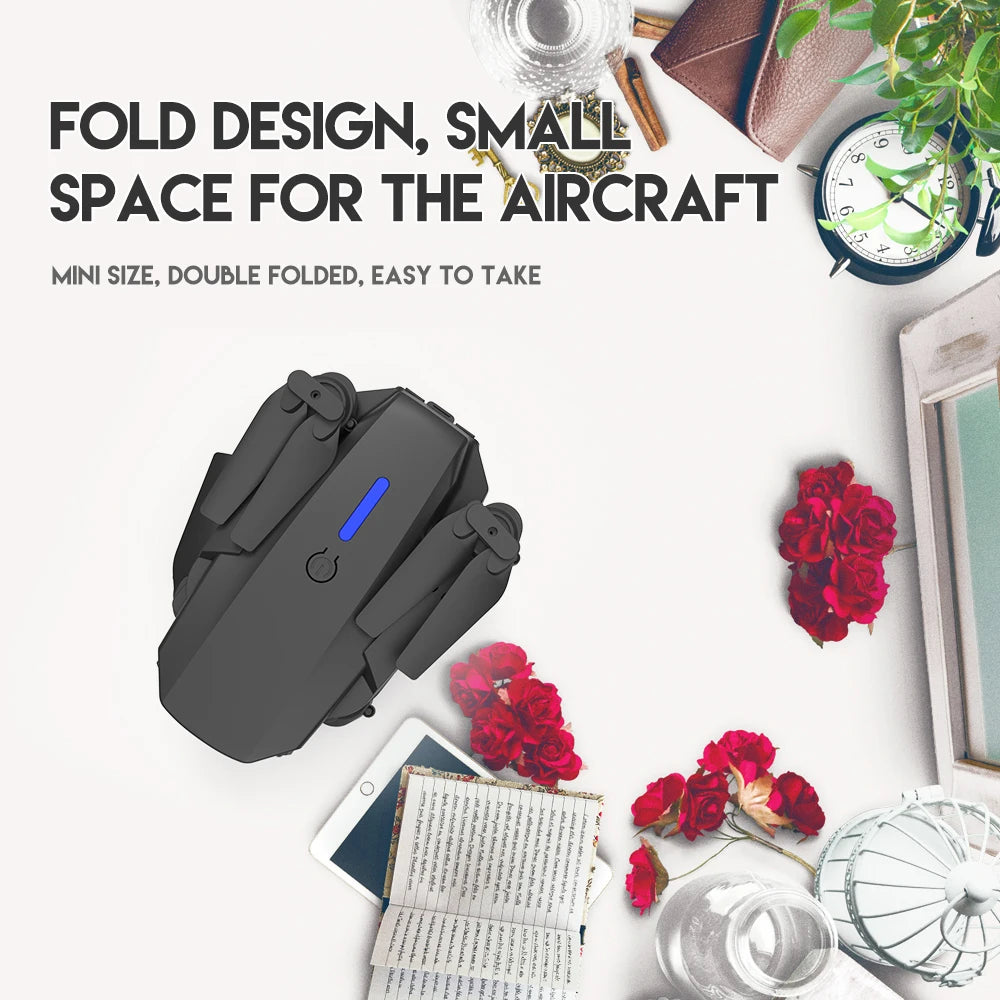 E88 Pro Drone, fold design; small space for the aircraft mini size, double folded,