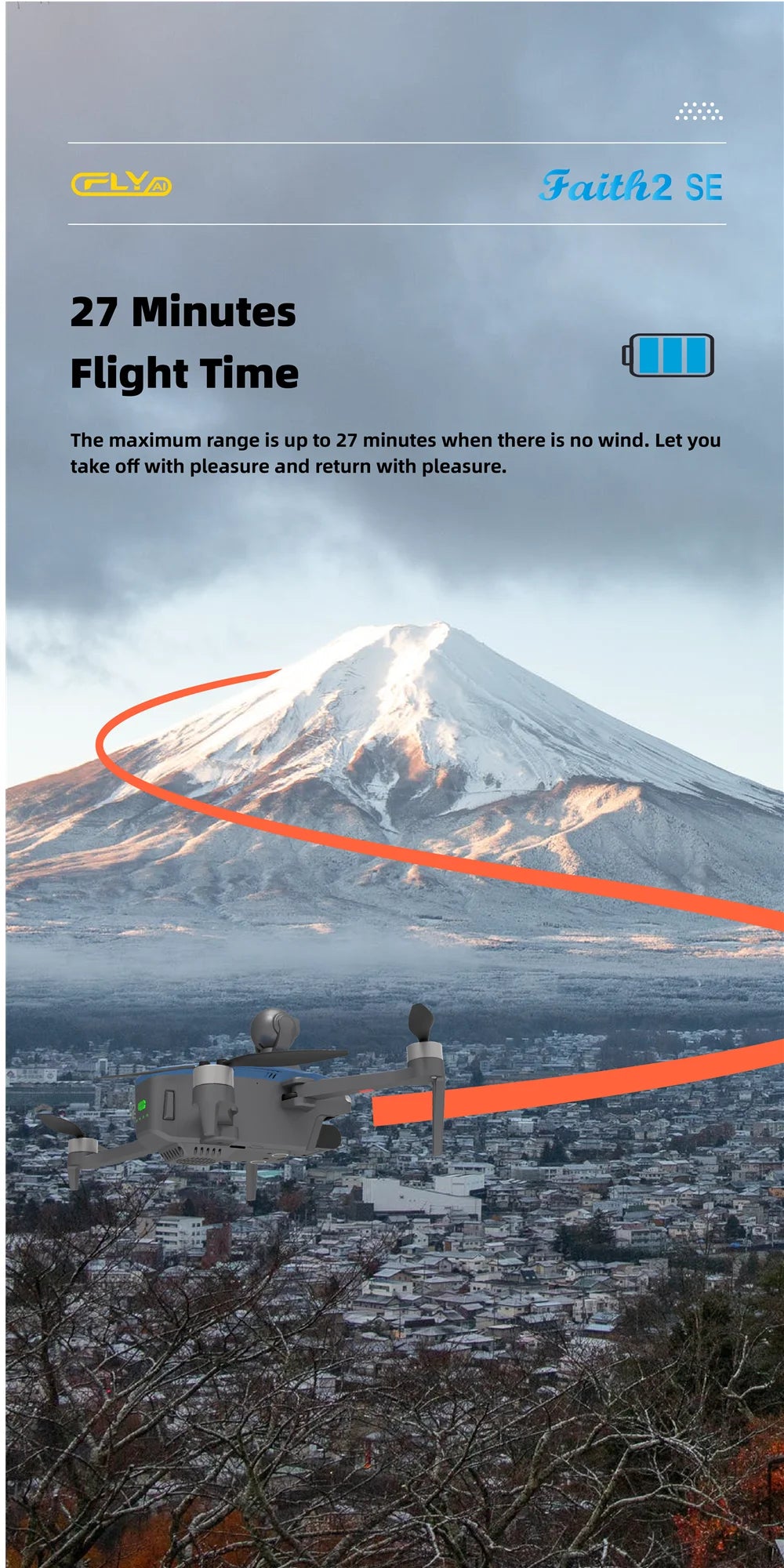 CFLY Faith2 SE Drone - 4K Profesional 3-Axis Gimbal FPV 5G Wifi GPS RC Quadcopter With Camera 540° Obstacle Avoidance Helicopter 13 CFLY Faith2 SE Drone, CLV Faitk2 SE 27 Minutes Flight Time Maximum range is up to 27 minutes