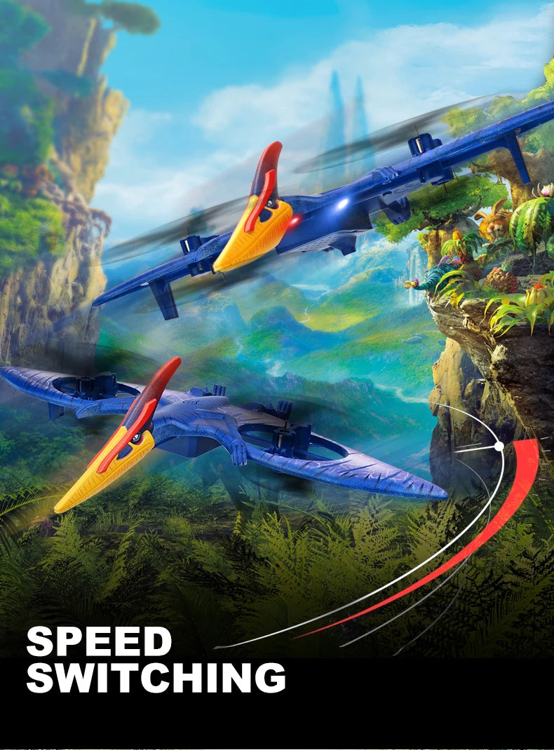 MXW New Mini Drone Dinosaur Remote Control Aircraft 2.4G Radio Control Helicopter Pterosau Drones RC Plane Children's Flying Toy 12 MXW New Mini Drone Dinosaur Remote Control Aircraft 2.4G