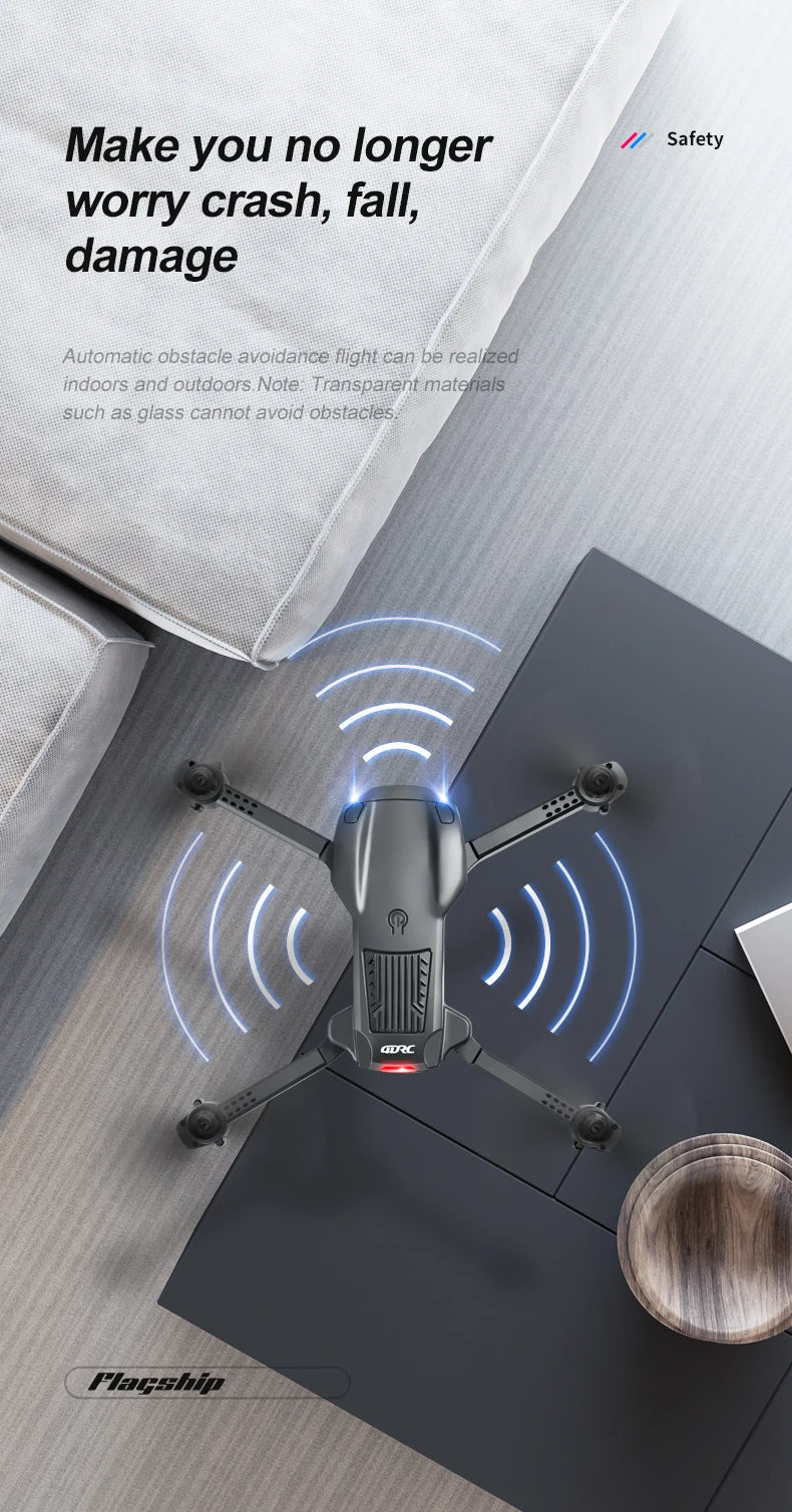 4DRC V22 Drone, automatic obstacle avoidance flight can be realized indoors and outdoors .