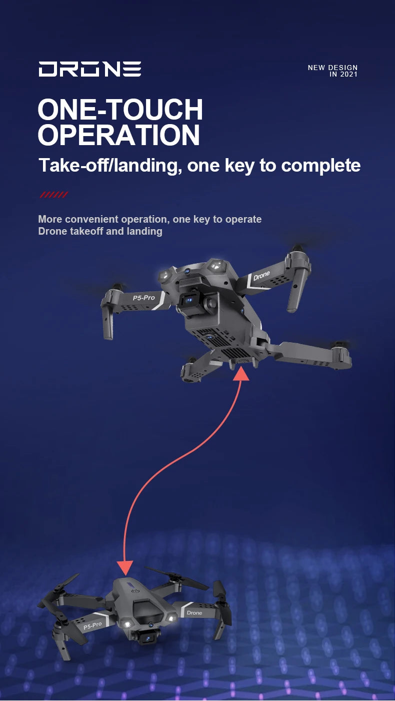 P5 Pro Drone, orzn= new design in 2021 one-touch operation take
