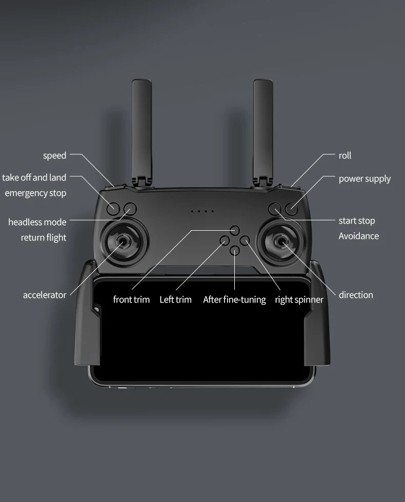 GPS 5G 8K HD Drone, speed roll take off and land power supply emergency stop headless mode start