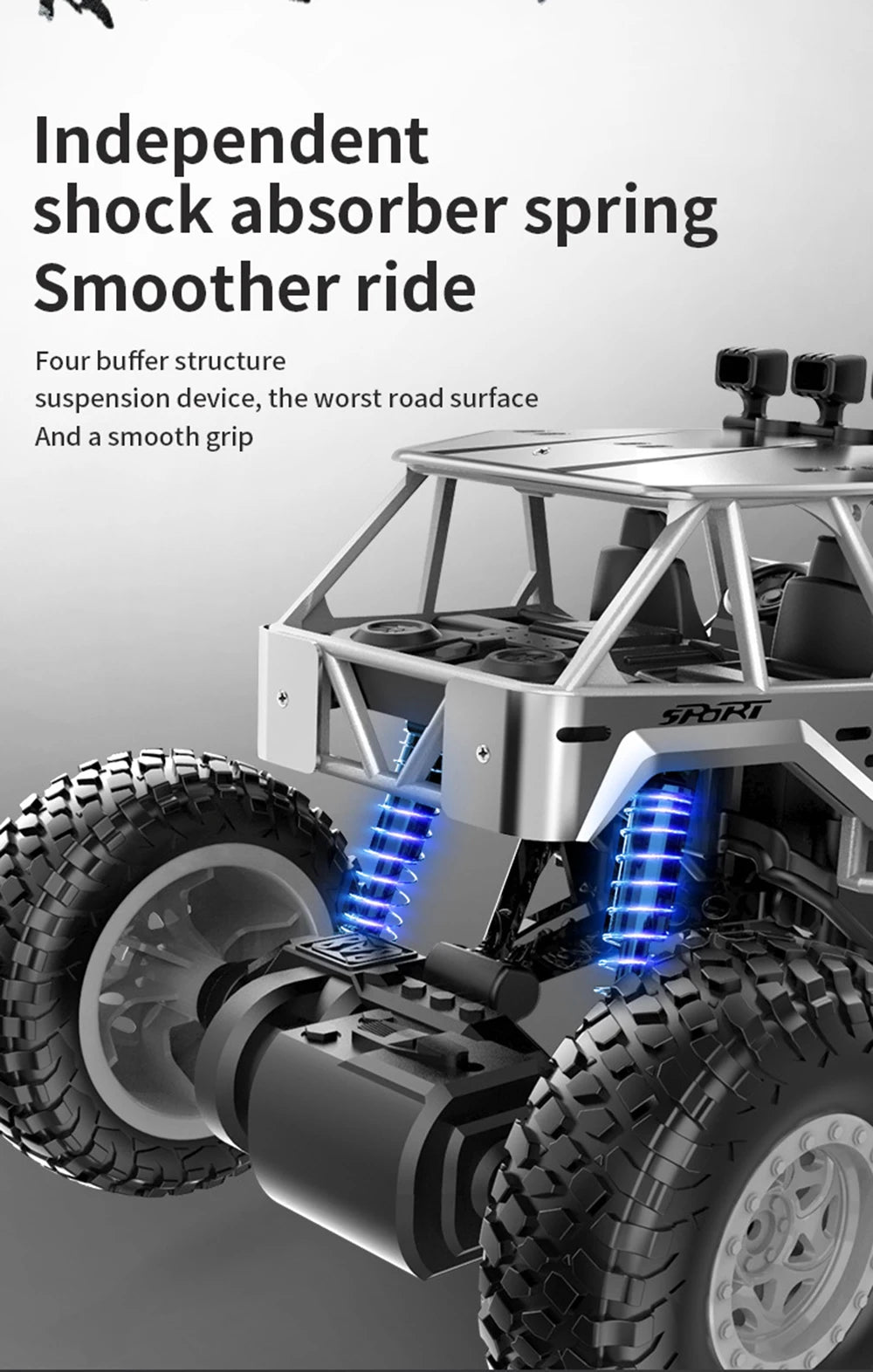 a smoother ride Four buffer structure suspension device, the worst road surface . a