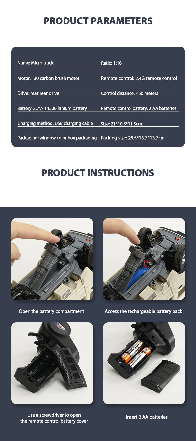 WPL D12 1:10 / 1:16 RC CAR, micro truck Ratio: 1:16 Motor: 130 carbon brushmotor Remote control: 2 4