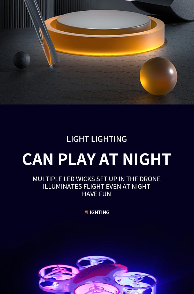 Y3 Mini Ufo Quadcopter with Lights - Remote Control Helicopter Aircraft Dron Drones Children's Toys for Boys 19 Y3 Mini Ufo Quadcopter with Lights, light lighting can play at night multiple led wicks set up in