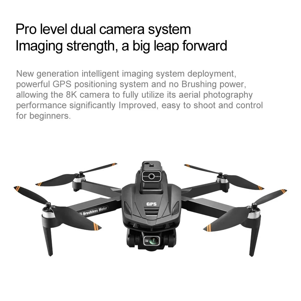 V168 Drone, High-end drone for pro-grade aerial photography, 8K capable, with GPS and brushless motors.