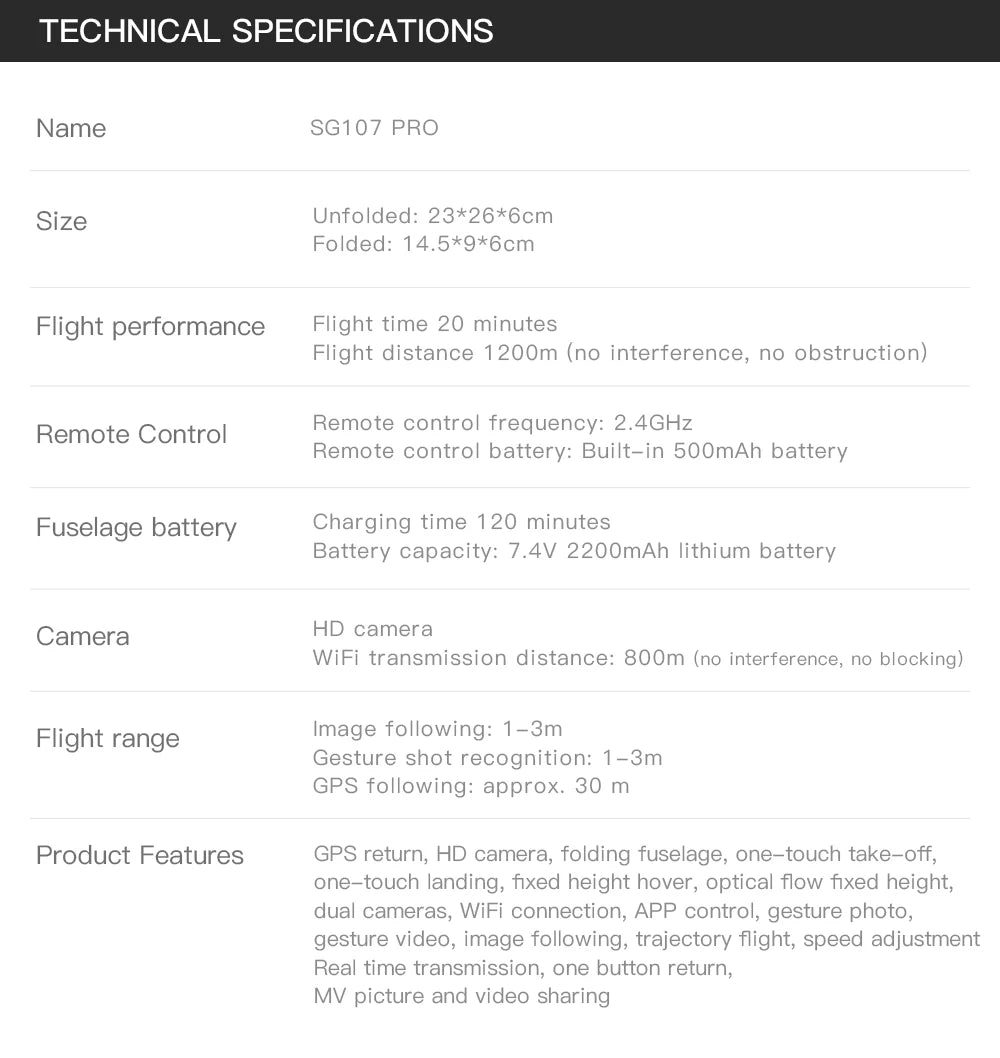 package includes: 1 x drone 1 usb charging cable 1 