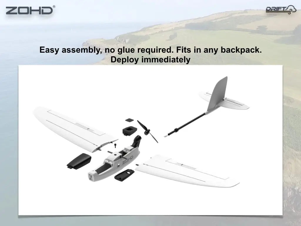 ZOHD P2IETS Easy assembly, no glue required. Deploy immediately