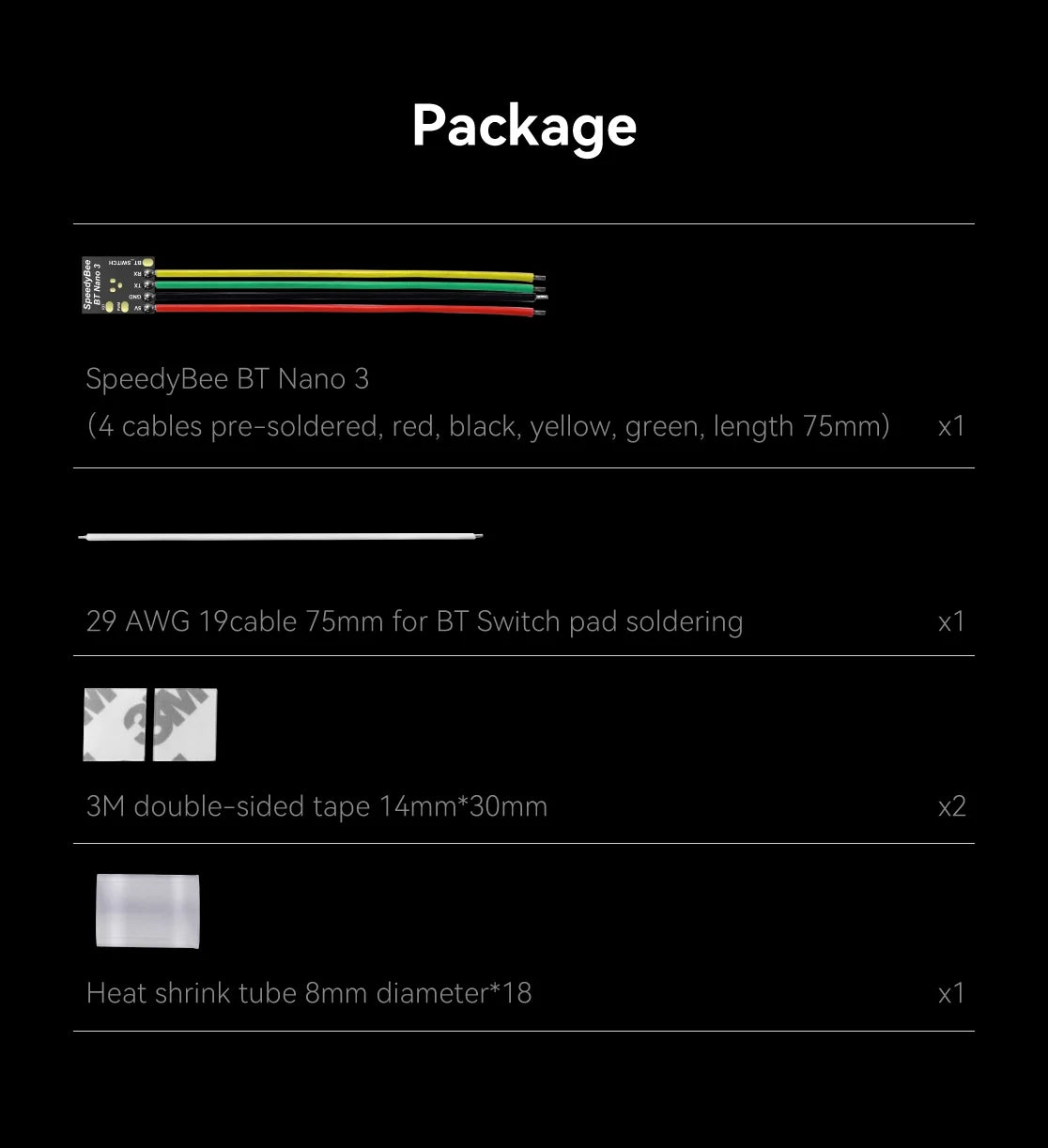 x1 29 AWG 19cable 75mm for BT Switch soldering