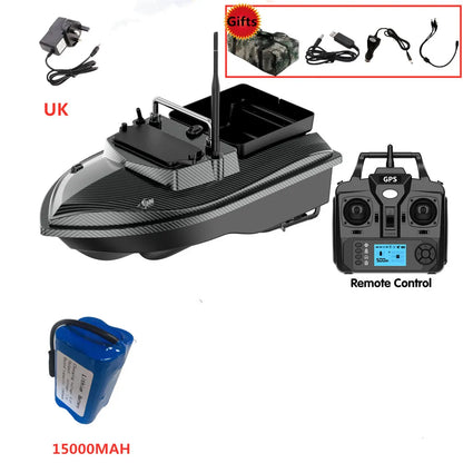 Tccicadas V060 GPS Fishing Bait Boat, 500M RC Distance, 160 Positions, 2kg Single Hopper, Auto Return, Dual Motors, CE