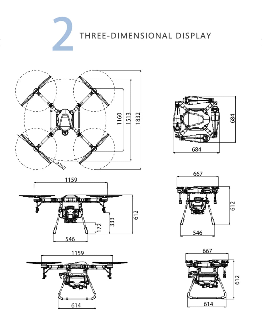 The drone powerful 30-inch system allows it to efficiently handle demanding agricultural tasks.