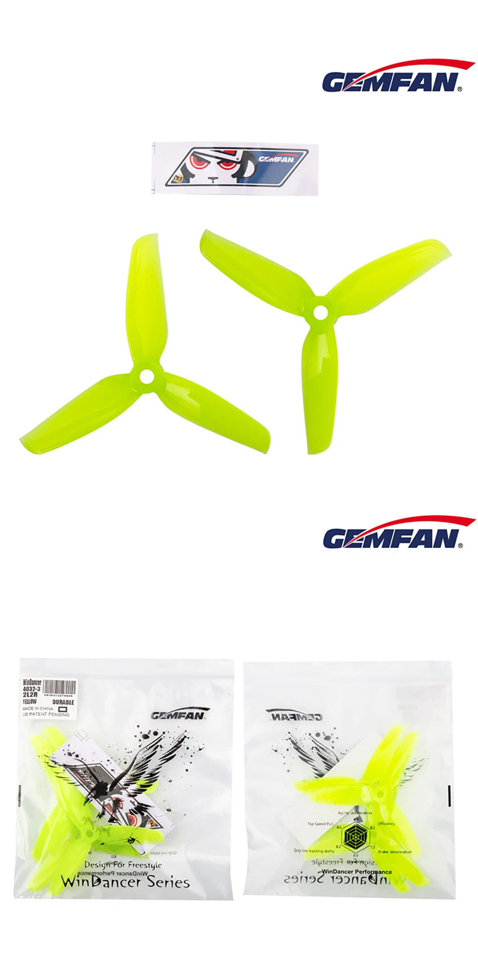 8/12Pairs Gemfan WinDancer 4032-Blade Propeller, Gemfan GZMFAN QurABLE cu Ema Foj3ro GeMF