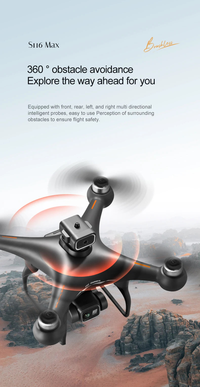 S116 MAX Drone, Omnidirectional intelligent probes enable safe flight by detecting and avoiding obstacles 360°.