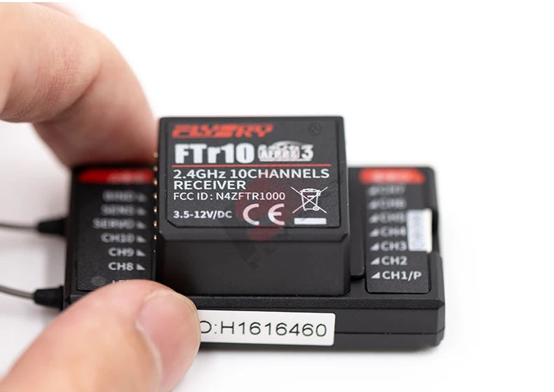 FLYSKY FTR10 2.4Ghz 10CH receiver, FCC ID: N4ZFTRIOOO 3.5-12vIdc €