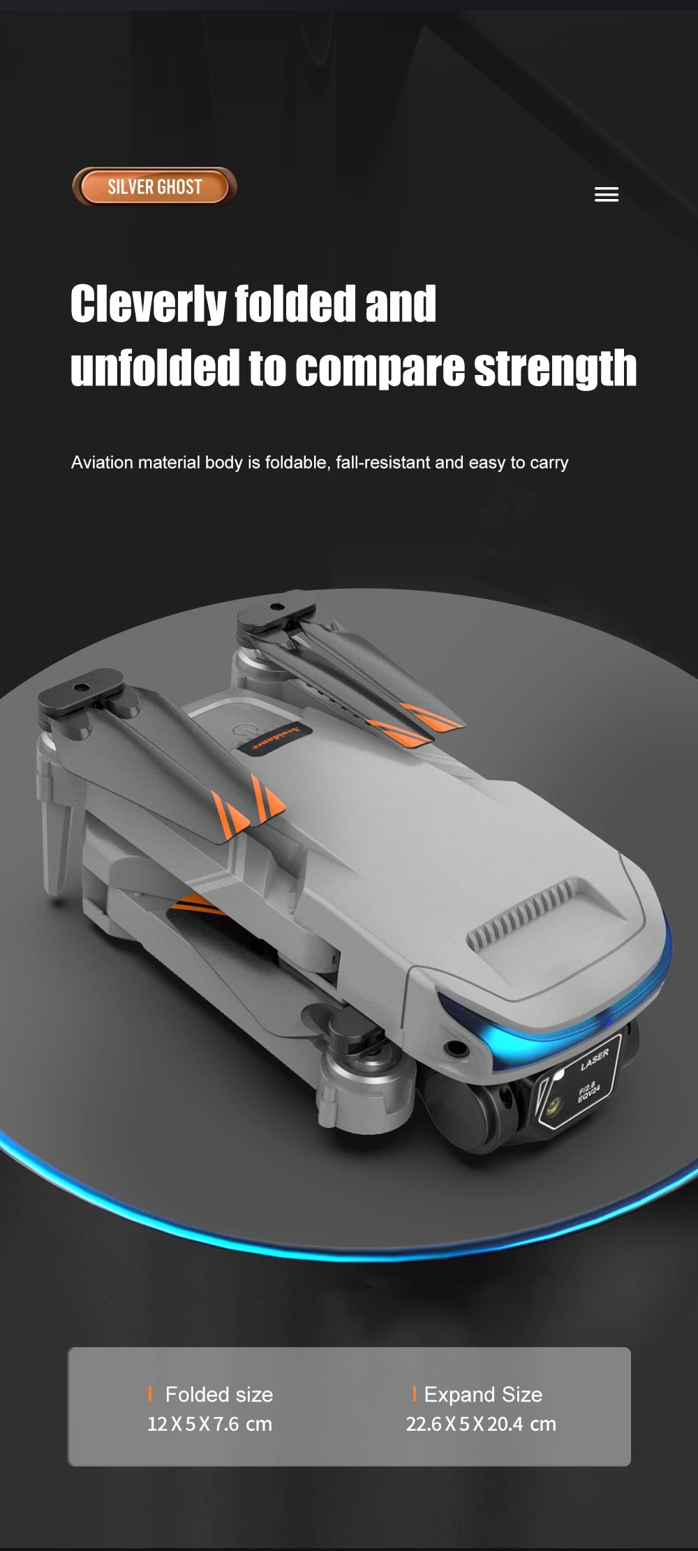 JINHENG LS-XT9 Drone, silver ghost cleverly folded and unfolded to compare strength aviation material