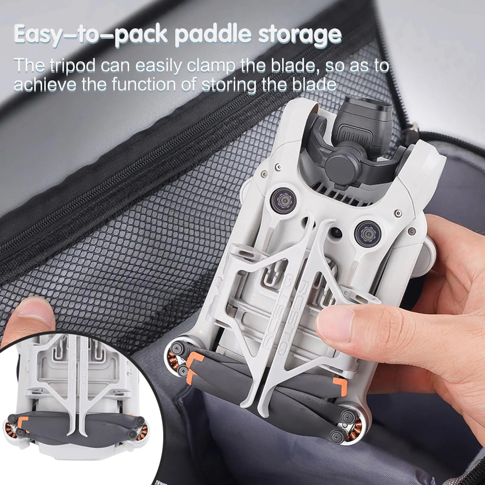 easy_io-pack paddle storage The tripod can easily clamp the blade, so as to