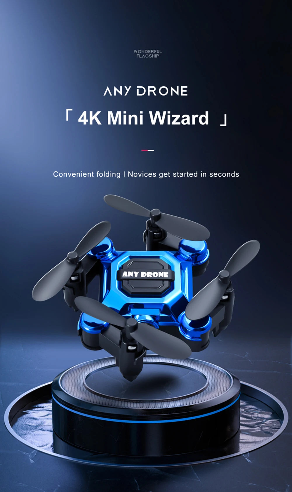 any drone 4k mini wizard j convenient folding novices started in