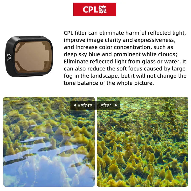 Camera Lens Filter for DJI Mini 3 Pro - UV CPL ND8PL ND16PL ND32PL ND64PL Filters Kit For Mavic Mini 3 Pro Drone Accessories 23 Camera Lens Filter for DJI Mini 3 Pro, CPLE CPL filter can eliminate harmful reflected light, improve image clarity and expressiveness