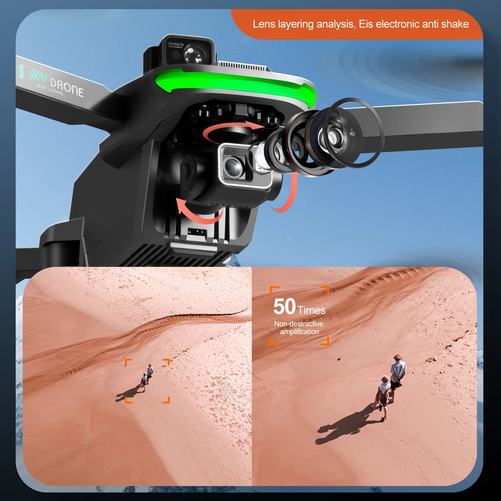 S155 Pro GPS Drone, Eis electronic anti-shake obslacle Aroidango @ 50Times Non-destruct