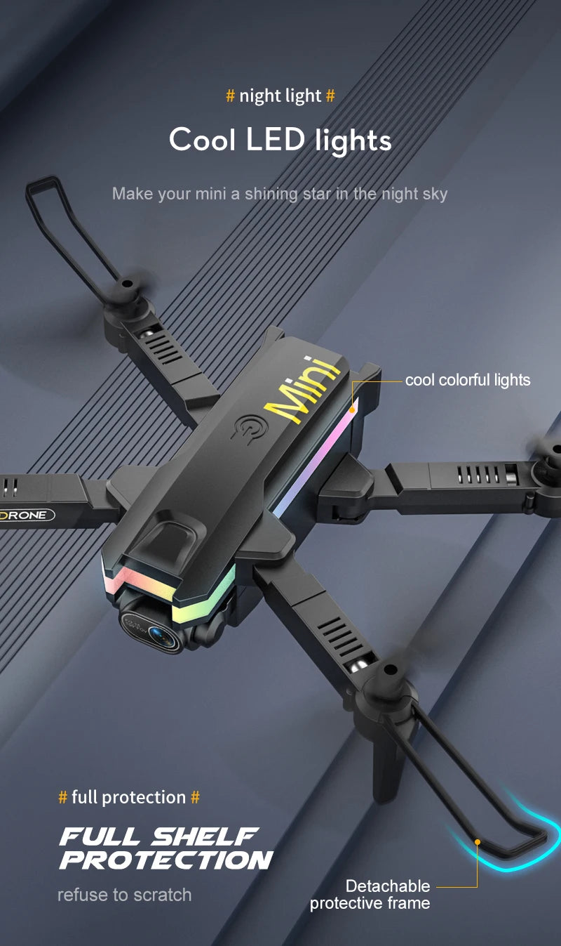 XT8 RC Mini Drone, night light cool led lights make your mini a shining star in the