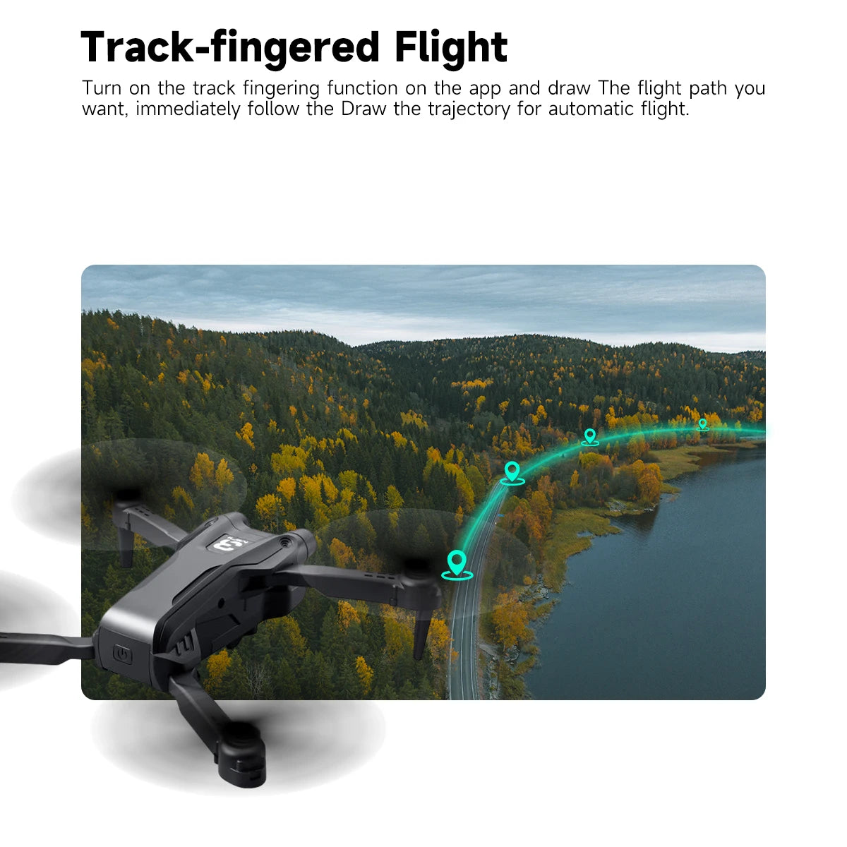 Z908 Pro Drone, turn on the track fingering function on the app and draw the flight