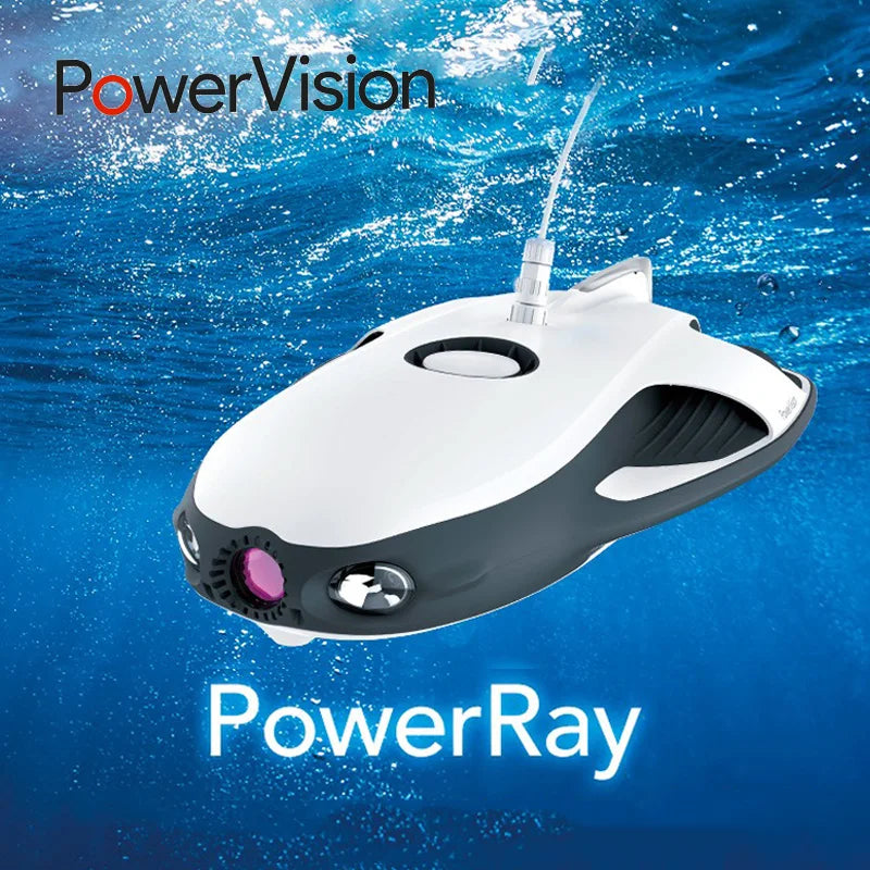 PowerVision PowerRay Underwater Camera Drone 4K/12MP, 30 m Depth, 1.5 m/s, 164 ft Tether, Wi‑Fi, 4 h Battery