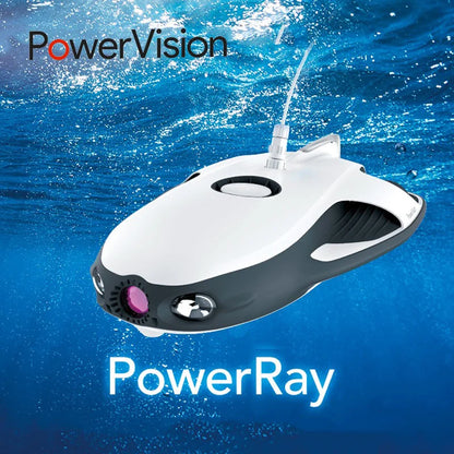 PowerVision PowerRay Underwater Camera Drone 4K/12MP, 30 m Depth, 1.5 m/s, 164 ft Tether, Wi‑Fi, 4 h Battery