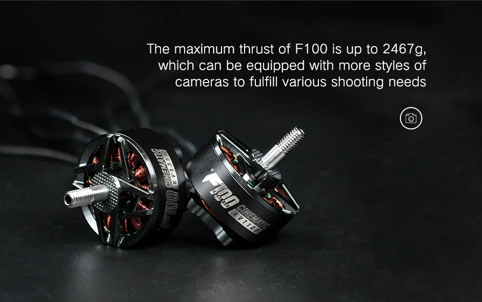 T-motor F100 2810 1350KV 1100KV 5-6S 6S Brushless Motor for RC Multirotor FPV Racing Freestyle L7 X8 XL8 XL7 Long Range Drones 13 T-motor, the maximum thrust of F1OO is up to 2467g, which can be equipped with