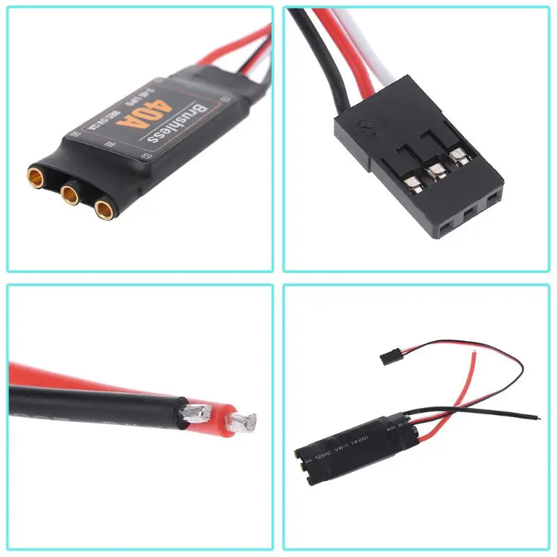 40A 2-4S Brushless Motor Speed Controller, 8.1* 5.5*1.2cm/3.18*2.16*0.47in