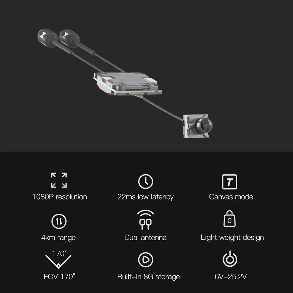 DarwinFPV TinyApe Freestyle - 2.5'' Walksnail Avatar HD FPV Drone ELRS Quadcopter 4 DarwinFPV TinyApe Freestyle, K 7 J 108OP resolution 22ms low latency Canvas mode 4km range Dual