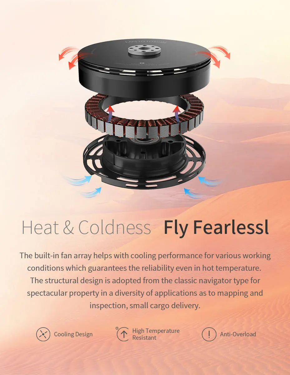 T-motor, built-in fan array helps with cooling performance for various working conditions . the structural design is